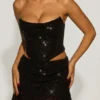 Fustă mini drapată cu decorațiuni Sybil, talie medie, negru Fustă mini drapată cu decorațiuni Sybil, talie medie, negru