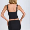 Fustă mini Issa cu talie joasă și croi curbat, în culoarea negru Fustă mini Issa cu talie joasă și croi curbat, în culoarea negru