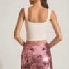 Fustă mini Lunara cu paiete, roz Fustă mini Lunara cu paiete, roz