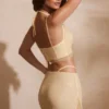 Corset cu guler înalt și ornamente Selena, în culoarea auriu Corset cu guler înalt și ornamente Selena, în culoarea auriu