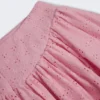 Fustă mini Thia cu detalii cu fundițe și broderie englezească, în roz pal
