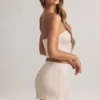 Fustă mini Zuri din modal, cu talie medie și croi în A, cu imprimeu în dungi Fustă mini Zuri din modal, cu talie medie și croi în A, cu imprimeu în dungi