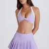 Fustă-pantalon de tenis plisată Soft Active cu talie joasă, în culoarea liliac Fustă-pantalon de tenis plisată Soft Active cu talie joasă, în culoarea liliac