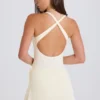 Fustă-pantalon din tricot cu nervuri, de culoare crem Fustă-pantalon din tricot cu nervuri, de culoare crem