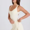 Fustă-pantalon din tricot cu nervuri, de culoare crem Fustă-pantalon din tricot cu nervuri, de culoare crem