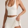 Fustă-pantalon mini cu talie joasă și volane Keoni Modal, albă Fustă-pantalon mini cu talie joasă și volane Keoni Modal, albă