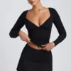 Fustă-pantalon mini Solene din modal, cu croi în A, în negru Fustă-pantalon mini Solene din modal, cu croi în A, în negru
