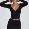 Fustă-pantalon mini Solene din modal, cu croi în A, în negru Fustă-pantalon mini Solene din modal, cu croi în A, în negru