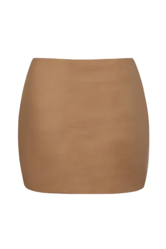 Fustă slip micro mini din plasă moale, cu talie joasă, de la Intimates, în culoarea Almond