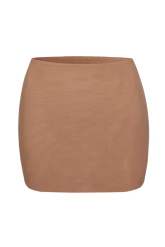 Fustă slip micro mini din plasă moale, cu talie joasă, de la Intimates, în culoarea Honey