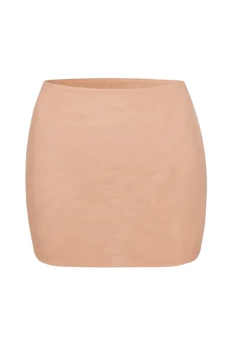 Fustă slip micro mini din plasă moale, cu talie joasă, de la Intimates, în culoarea piersică caldă