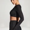 Fustă Soustons cu tiv în formă de batistă și ornamente, negru Fustă Soustons cu tiv în formă de batistă și ornamente, negru