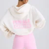 Hanorac cu imprimeu grafic din jersey de bumbac texturat, de culoare albă