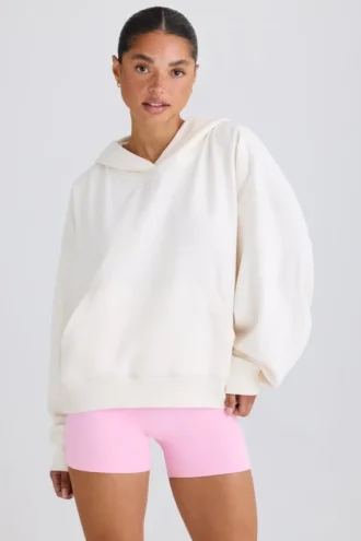 Hanorac cu imprimeu grafic din jersey de bumbac texturat, de culoare albă