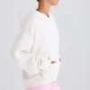 Hanorac cu imprimeu grafic din jersey de bumbac texturat, de culoare albă