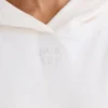 Hanorac cu imprimeu grafic din jersey de bumbac texturat, de culoare albă