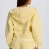 Hanorac din bumbac cu guler în V, culoare Lemon Hanorac din bumbac cu guler în V, culoare Lemon