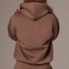Hanorac oversized brodat, culoare cacao Hanorac oversized brodat, culoare cacao