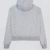 Hanorac oversized brodat, gri melanj Hanorac oversized brodat, gri melanj