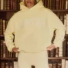 Hanorac oversized brodat în galben deschis Hanorac oversized brodat în galben deschis