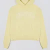Hanorac oversized brodat în galben deschis Hanorac oversized brodat în galben deschis