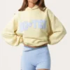 Hanorac oversized cu aplicație, culoare lămâie Hanorac oversized cu aplicație, culoare lămâie