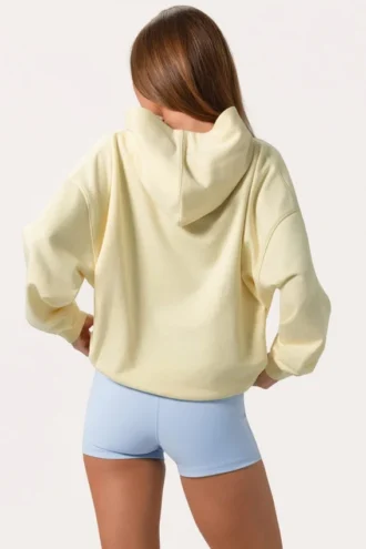 Hanorac oversized cu aplicație, culoare lămâie