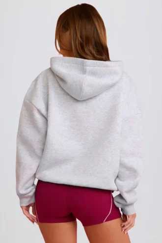 Hanorac oversized cu aplicație, gri