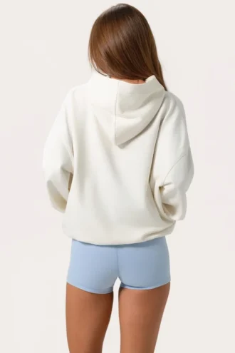 Hanorac oversized cu aplicații, culoare Milk