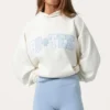 Hanorac oversized cu aplicații, culoare Milk Hanorac oversized cu aplicații, culoare Milk