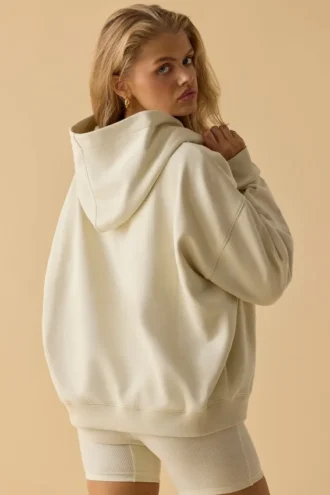 Hanorac oversized cu glugă, culoare Bone
