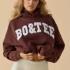 Hanorac oversized cu glugă, culoare mahon Hanorac oversized cu glugă, culoare mahon