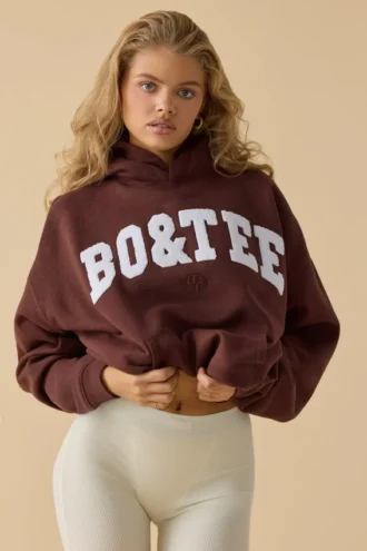 Hanorac oversized cu glugă, culoare mahon Hanorac oversized cu glugă, culoare mahon