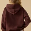 Hanorac oversized cu glugă, culoare mahon Hanorac oversized cu glugă, culoare mahon