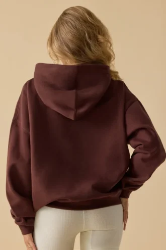 Hanorac oversized cu glugă, culoare mahon Hanorac oversized cu glugă, culoare mahon