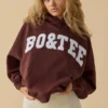 Hanorac oversized cu glugă, culoare mahon Hanorac oversized cu glugă, culoare mahon