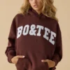 Hanorac oversized cu glugă, culoare mahon Hanorac oversized cu glugă, culoare mahon