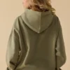 Hanorac oversized cu glugă, culoare verde măslin deschis Hanorac oversized cu glugă, culoare verde măslin deschis