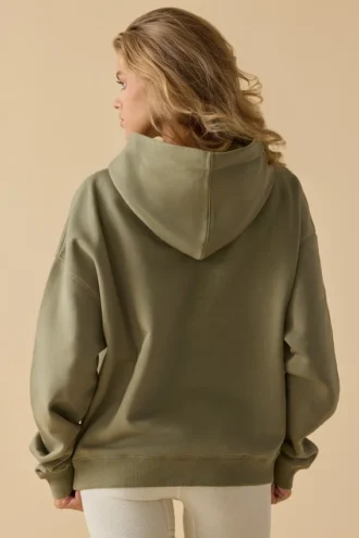Hanorac oversized cu glugă, culoare verde măslin deschis Hanorac oversized cu glugă, culoare verde măslin deschis