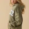 Hanorac oversized cu glugă, culoare verde măslin deschis Hanorac oversized cu glugă, culoare verde măslin deschis