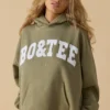 Hanorac oversized cu glugă, culoare verde măslin deschis Hanorac oversized cu glugă, culoare verde măslin deschis