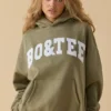 Hanorac oversized cu glugă, culoare verde măslin deschis Hanorac oversized cu glugă, culoare verde măslin deschis