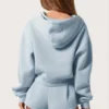 Hanorac oversized cu glugă și fermoar în albastru pudră Hanorac oversized cu glugă și fermoar în albastru pudră