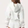 Hanorac oversized cu glugă și fermoar în culoarea Milk Hanorac oversized cu glugă și fermoar în culoarea Milk