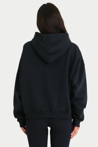 Hanorac oversized cu glugă  în negru