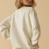 Hanorac oversized cu guler rotund, culoare bej