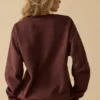 Hanorac oversized cu guler rotund, culoare mahon Hanorac oversized cu guler rotund, culoare mahon