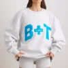 Hanorac oversized cu guler rotund, gri melanj Hanorac oversized cu guler rotund, gri melanj