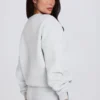 Hanorac oversized cu guler rotund, gri melanj Hanorac oversized cu guler rotund, gri melanj