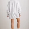 Hanorac oversized cu guler rotund, gri melanj Hanorac oversized cu guler rotund, gri melanj